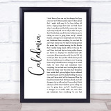 Dougie MacLean Caledonia White Script Song Lyric Quote Music Print