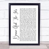 Elton John Bennie And The Jets White Script Song Lyric Quote Music Print