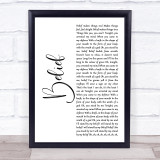 Gavin DeGraw Belief White Script Song Lyric Quote Music Print