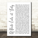 Jimmy Buffett A Pirate Looks at Forty White Script Song Lyric Quote Music Print