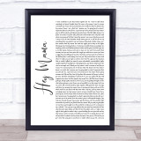 Kanye West Hey Mama White Script Song Lyric Quote Music Print