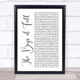 Kenny Chesney The Boys of Fall White Script Song Lyric Quote Music Print