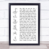 Led Zeppelin Over The Hills And Far Away White Script Song Lyric Quote Music Print