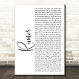 Lee Brice Rumor White Script Song Lyric Quote Music Print