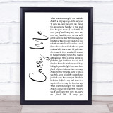 Levellers Carry Me White Script Song Lyric Quote Music Print