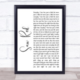 Long Beach Dub Allstars Saw Red White Script Song Lyric Quote Music Print