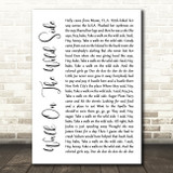 Lou Reed Walk On The Wild Side White Script Song Lyric Quote Music Print