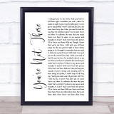 Lukas Graham You're Not There White Script Song Lyric Quote Music Print