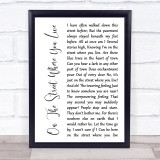 Nat King Cole On The Street Where You Live White Script Song Lyric Quote Music Print