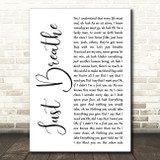 Pearl Jam Just Breathe White Script Song Lyric Quote Music Print