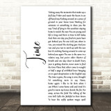 Pink Floyd Time White Script Song Lyric Quote Music Print
