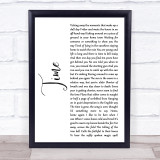 Pink Floyd Time White Script Song Lyric Quote Music Print
