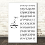 Randy Crawford Almaz White Script Song Lyric Quote Music Print