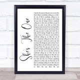 Robbie Williams She's The One White Script Song Lyric Quote Music Print