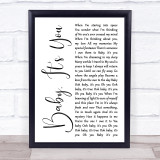 Sammy Hagar Baby, It's You White Script Song Lyric Quote Music Print