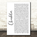 Sia Chandelier White Script Song Lyric Quote Music Print