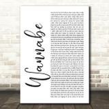 Spice Girls Wannabe White Script Song Lyric Quote Music Print