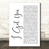 Split Enz I Got You White Script Song Lyric Quote Music Print