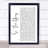 Staind So Far Away White Script Song Lyric Quote Music Print