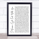 Stereophonics I Wanna Get Lost With You White Script Song Lyric Quote Music Print