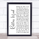 Stereophonics Restless Mind White Script Song Lyric Quote Music Print