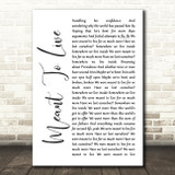Switchfoot Meant To Live White Script Song Lyric Quote Music Print