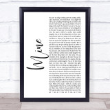 Taylor Swift Mine White Script Song Lyric Quote Music Print
