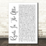 The Avett Brothers Rejects In The Attic White Script Song Lyric Quote Music Print