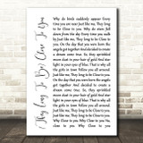 The Carpenters (They Long To Be) Close To You White Script Song Lyric Quote Music Print