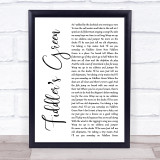 The Irish Rovers Fiddlers Green White Script Song Lyric Quote Music Print