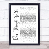 The Script Run Through Walls White Script Song Lyric Quote Music Print