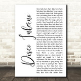 The Trammps Disco Inferno White Script Song Lyric Quote Music Print