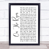 The Wonder Stuff On The Ropes White Script Song Lyric Quote Music Print