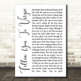 Tyler Childers Follow You To Virgie White Script Song Lyric Quote Music Print