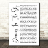 Dani And Lizzy Dancing In The Sky White Script Song Lyric Quote Print