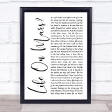 David Bowie Life On Mars White Script Song Lyric Quote Print