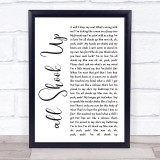Elvis Presley All Shook Up White Script Song Lyric Quote Print