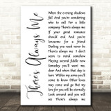 Elvis Presley There's Always Me White Script Song Lyric Quote Print