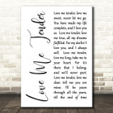 Elvis Presley Love Me Tender White Script Song Lyric Quote Print