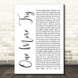 George Michael One More Try White Script Song Lyric Quote Print