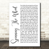 George Michael Spinning The Wheel White Script Song Lyric Quote Print