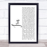 Goo Goo Dolls Iris White Script Song Lyric Quote Print
