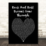 Meat Loaf Rock And Roll Dreams Come Through Black Heart Song Lyric Print