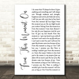 Shania Twain From This Moment On White Script Song Lyric Quote Print