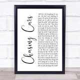 Snow Patrol Chasing Cars White Script Song Lyric Quote Print