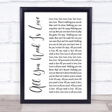 The Beatles All You Need Is Love White Script Song Lyric Quote Print