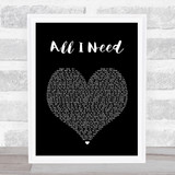 Method Man ft. Mary J. Blige All I Need Black Heart Song Lyric Print