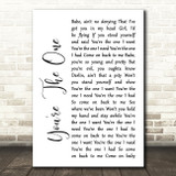 Greta Van Fleet You're The One White Script Song Lyric Quote Print
