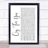 Jodeci Cry For You White Script Song Lyric Quote Print