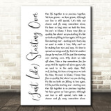 John Lennon (Just Like) Starting Over White Script Song Lyric Quote Print